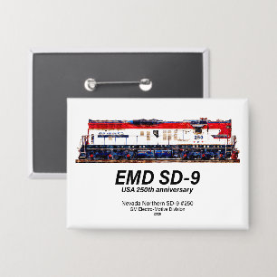 EMD SD-9 USA 250th Anniversary Heritage Locomotive Button