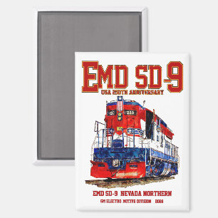 EMD SD-9 USA 250th Anniversary Heritage Locomotive Magnet