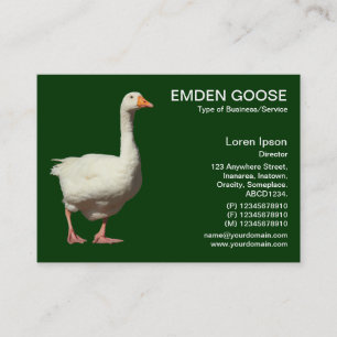 Emden Goose - Dark Forest Green Business Card