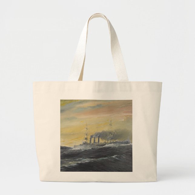 Emden rides the waves Indian Ocean 1914 2011 Large Tote Bag (Front)