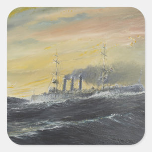 Emden rides the waves Indian Ocean 1914 2011 Square Sticker