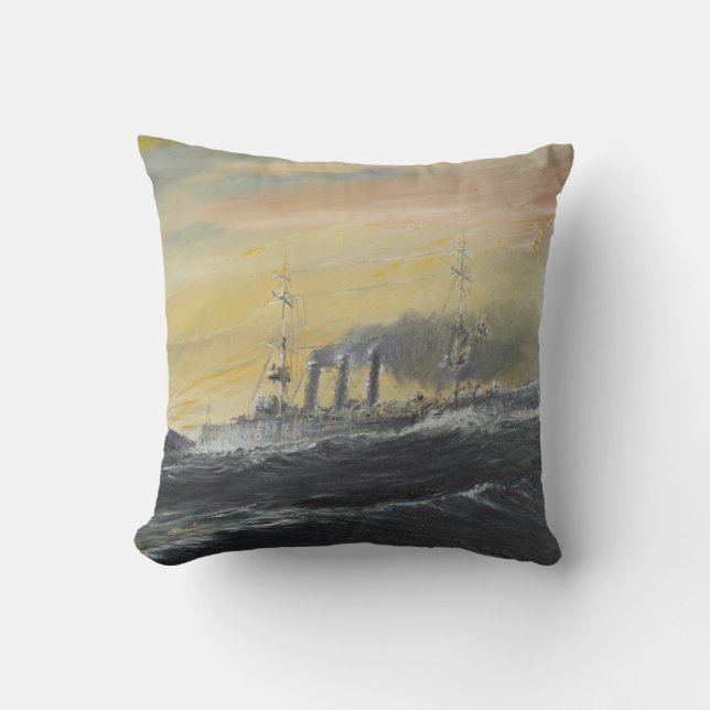 Emden rides the waves Indian Ocean 1914 2011 Throw Pillow (Front)