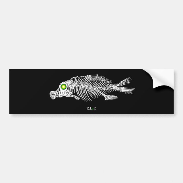 emek_bp_fish_gasmask_sticker bumper sticker (Front)