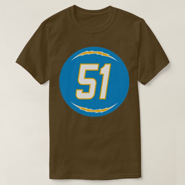 Emeke Egbule Number 51 Jersey Los Angeles Chargers T-Shirt (Design Front)
