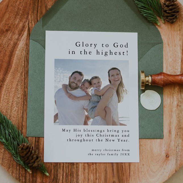 EMELIA Black Family Photo God Christian Christmas Holiday Card (EMELIA Black Family Photo God Christian Christmas Holiday Card)