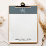 EMELIA Blue Professional Business Logo Company Letterhead<br><div class="desc">This blue professional business logo company letterhead from the Emelia Collection is perfect for a small business owner, consultant and more. The minimalist design features simple yet stylish typography on slate blue-gray with an air of modern sophistication. Personalize your headed paper with your company logo, address, phone number, email address...</div>
