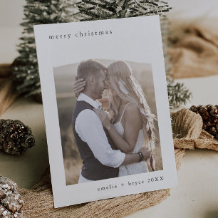 EMELIA Bohemian Xmas Couples Photo Christmas Letterpress Photo Cards