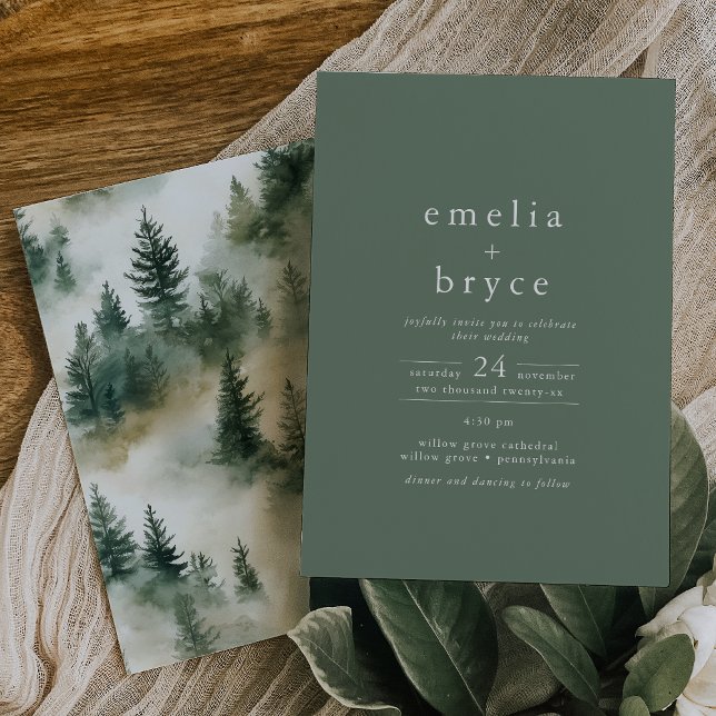 EMELIA Casual Woodland Mountain Forest Wedding Invitation (EMELIA Casual Woodland Mountain Forest Wedding Invitation)