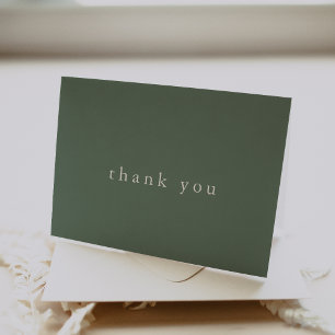 EMELIA Folded Forest Woodland Sage Green Wedding Letterpress Thank You Card