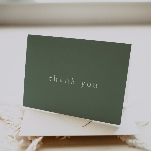 EMELIA Folded Forest Woodland Sage Green Wedding Thank You Card (EMELIA Folded Forest Woodland Sage Green Wedding Thank You Card)
