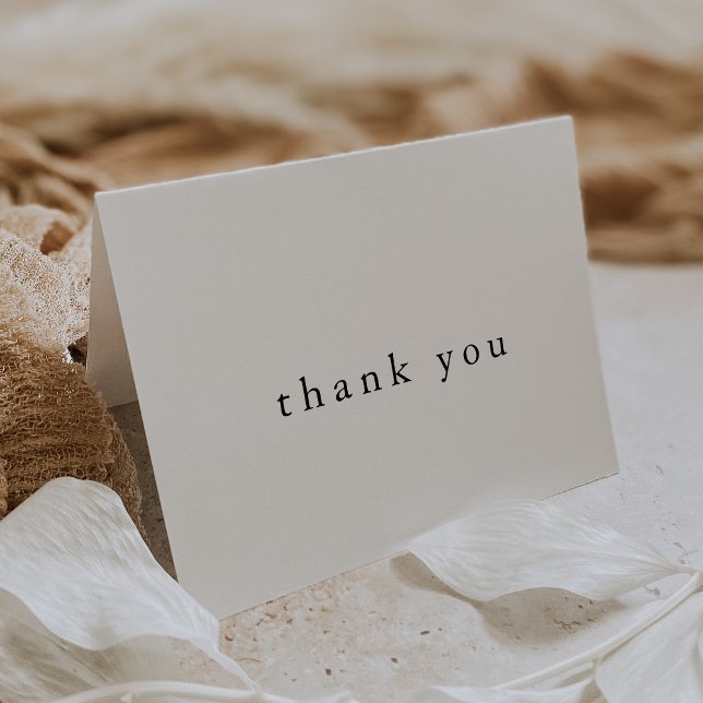 EMELIA Folded Rustic Simple Modern Boho Wedding Letterpress Thank You Card (EMELIA Folded Rustic Simple Modern Boho Wedding Thank You Card)