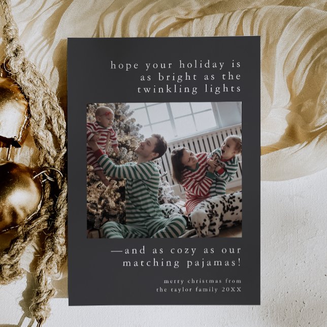 EMELIA Gray Cute Family Photo Funny Christmas Holiday Card (EMELIA Gray Cute Family Photo Funny Christmas Holiday Card)