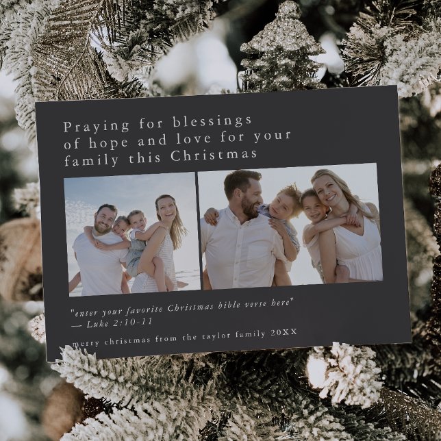 EMELIA Gray Photo Unique Bible Quotes Christmas Holiday Card (EMELIA Gray Photo Unique Bible Quotes Christmas Holiday Card)
