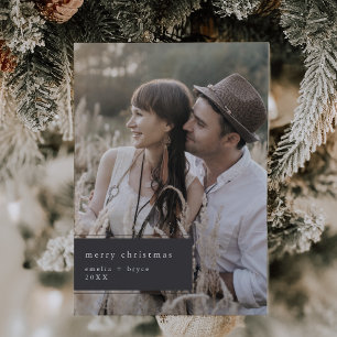 EMELIA Gray Printable Cute Unique Photo Christmas Holiday Card