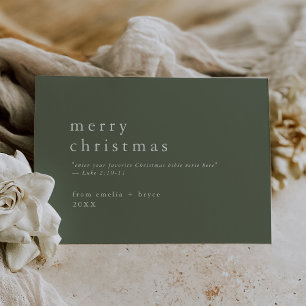 EMELIA Green Easy Bible Verse Religious Christmas Holiday Card