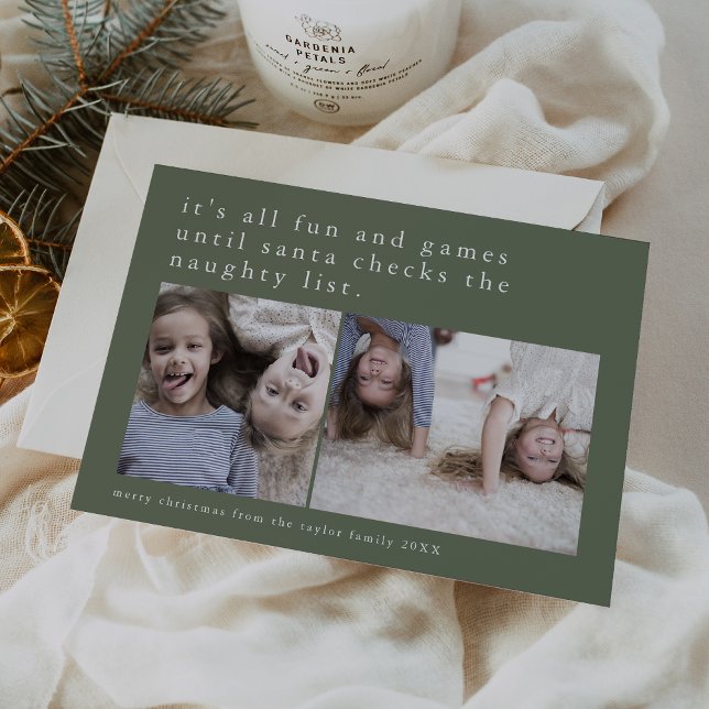EMELIA Green Hilarious Photo Funny Christmas Holiday Card (EMELIA Green Hilarious Photo Funny Christmas Holiday Card)