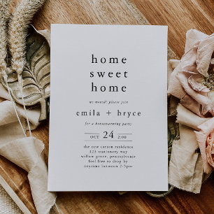 EMELIA Minimalist Boho Unique Neutral Housewarming Invitation