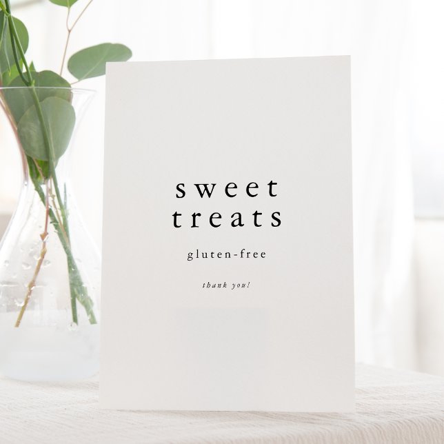 EMELIA Minimalist Unique Simple Sweet Treats Pedestal Sign (EMELIA Minimalist Unique Simple Sweet Treats Pedestal Sign)