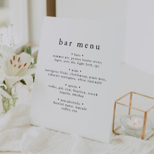 EMELIA Minimalist Unique Wedding Bar Menu Sign