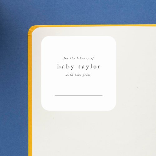 EMELIA Modern Minimal Simple Baby Shower Bookplate