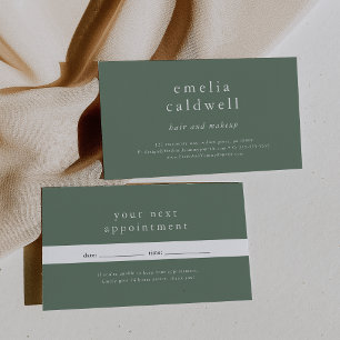 EMELIA Modern Sage Green Small Business Reminder Appointment Card