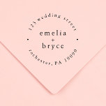 EMELIA Monogram Simple Boho Wedding Rubber Stamps<br><div class="desc">This monogram simple boho wedding rubber stamps from the Emelia Collection is perfect for a minimalistic wedding.

The black and white design features modern boho unadorned typography with a unique minimalist style.

Personalize your rubber stamp with your return address and names.</div>