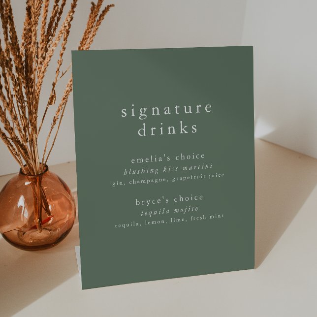 EMELIA Nature Woodland Wedding Signature Drink Pedestal Sign (EMELIA Nature Woodland Wedding Signature Drink Pedestal Sign)