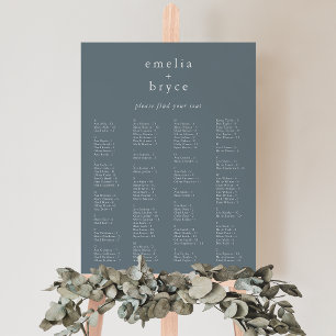 EMELIA Navy Blue Rustic Boho Wedding Seating Chart Foam Board