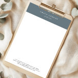 EMELIA Navy Personal Business Professional Company Letterhead<br><div class="desc">This navy personal business professional company letterhead from the Emelia Collection is perfect for a small business owner, consultant and more. The minimalist design features simple yet stylish typography on slate blue-gray with an air of modern sophistication. Personalize your headed paper with your name and title, address, phone number, email...</div>