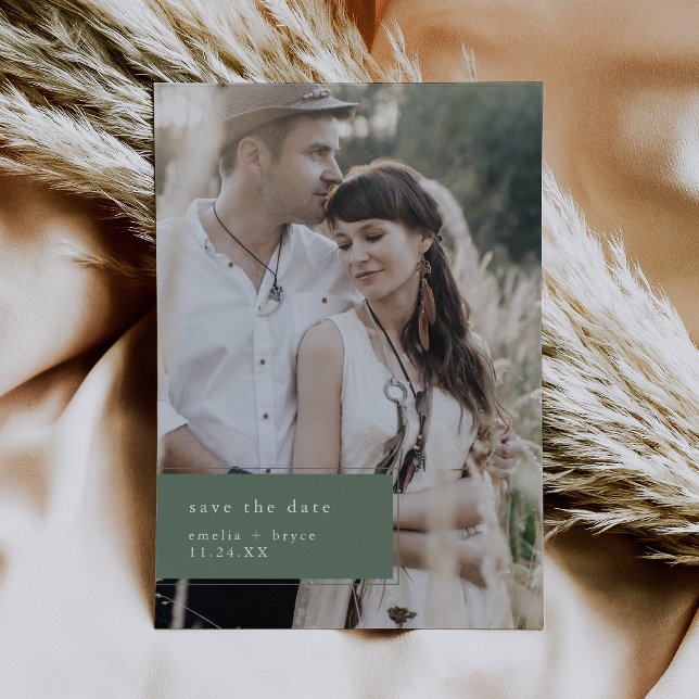 EMELIA Photo Sage Green Forest Mountain Wedding Save The Date (EMELIA Photo Sage Green Forest Mountain Wedding Save The Date)