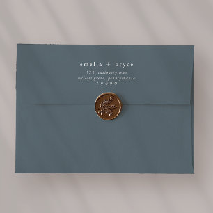 EMELIA Rustic Navy Wedding Invitation Envelope