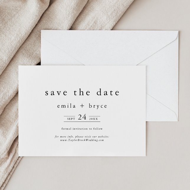 EMELIA Rustic Simple Modern Boho Winter Wedding Save The Date (EMELIA Rustic Simple Modern Boho Winter Wedding Save The Date)