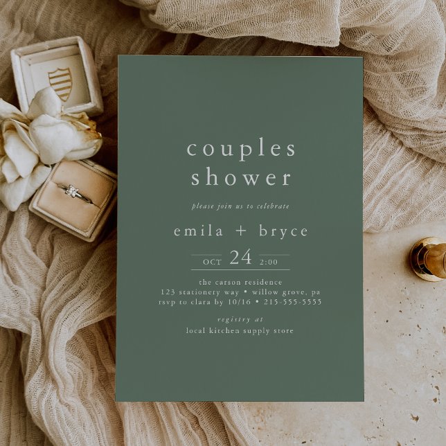 EMELIA Sage Green Baby or Wedding Couples Shower Invitation (EMELIA Sage Green Baby or Wedding Couples Shower Invitation)