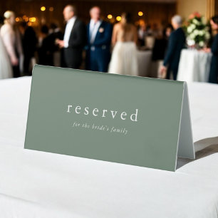 EMELIA Sage Green Forest Mountain Wedding Reserved Table Tent