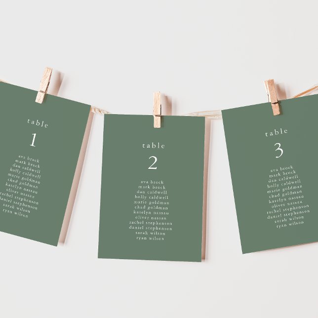 EMELIA Sage Mountain Wedding Seating Chart Cards (EMELIA Sage Mountain Wedding Seating Chart Cards)
