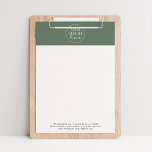 EMELIA Sage Professional Business Logo Company Letterhead<br><div class="desc">This sage professional business logo company letterhead from the Emelia Collection is perfect for a small business owner, consultant and more. The dark sage green design features rustic and simple typography with a woodland mountain feel. Personalize your headed paper with your company logo, address, phone number, email address website and...</div>