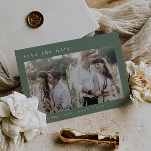 EMELIA Silver Foil Sage Wedding Save the Date Foil Invitation