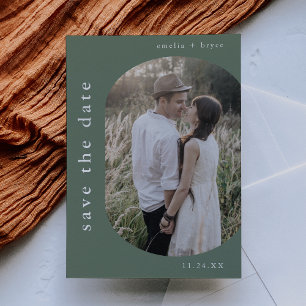EMELIA Silver Foil Woodland Wedding Save the Date Invitation
