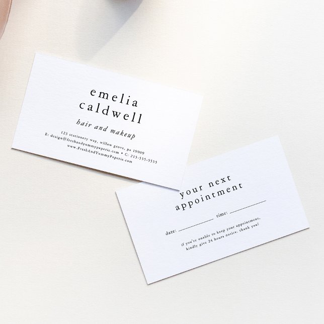 EMELIA Simple Boho Modern Small Business Reminder Appointment Card (EMELIA Simple Boho Modern Small Business Reminder Appointment Card)