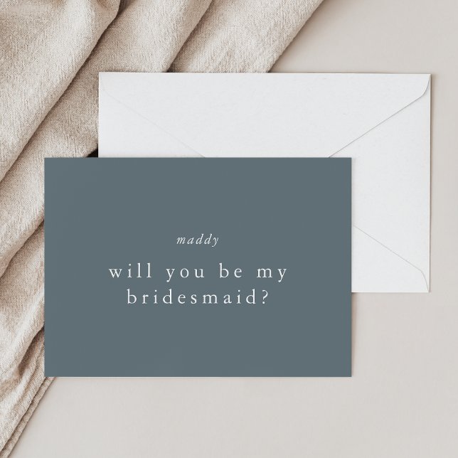 EMELIA Simple Dark Blue Bridesmaid Proposal Cards (EMELIA Simple Dark Blue Bridesmaid Proposal Cards)