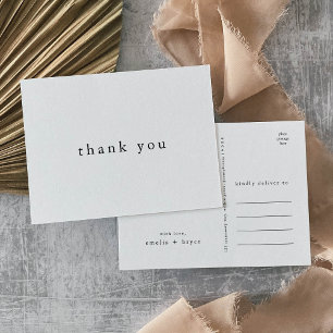 EMELIA Simple Modern Boho Unique Wedding Thank You Postcard