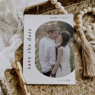 EMELIA Simple Modern Photo Boho Winter Wedding Save The Date