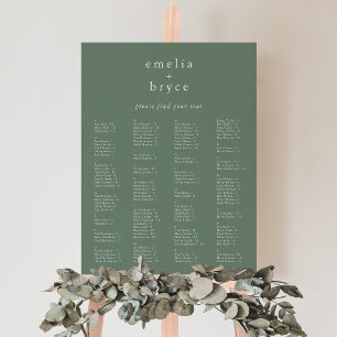 EMELIA Simple Sage Rustic Wedding Seating Chart Foam Board