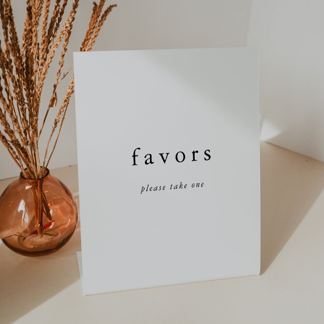 EMELIA White Black Rustic Simple Wedding Favor Pedestal Sign (EMELIA White Black Rustic Simple Wedding Favor Pedestal Sign)