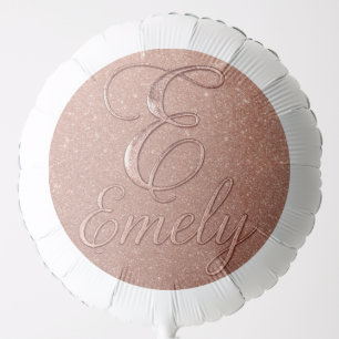 Emely Rose Gold Glitter Name Birthday Balloon