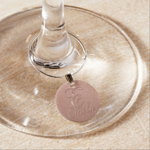 Emely Rose Gold Glitter Wine Charm