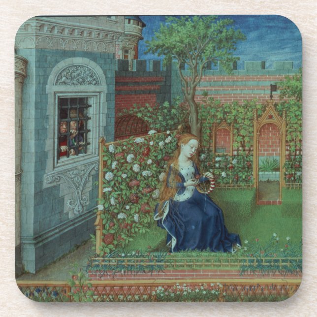 Emelye in her garden. The imprisoned knights Palam Beverage Coaster (Front)