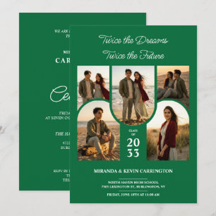 Emeral Arched Collage Double Grads Twin TMF26 Invitation