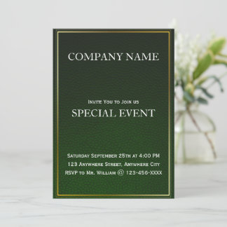 Emeral Green Business Party Invitation Card