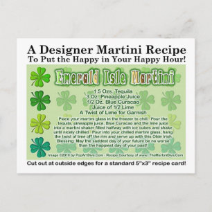 Emeral Isle St. Patrick's Day Martini Recipe Card